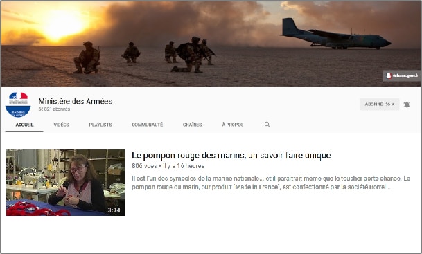 Reportage sur le pompon des marins sur la page YouTube du Ministère des Armées.